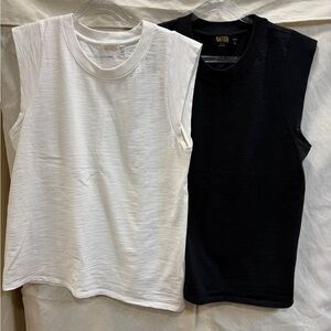 Nation LTD Classic Black and White Sleeveless Tops